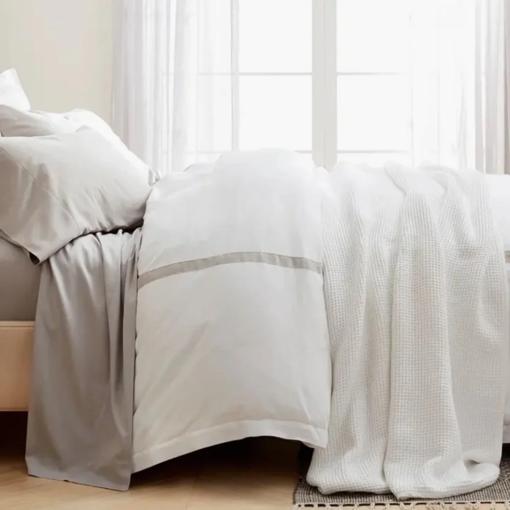 BOLL & BRANCH Waffle Organic Cotton Blanket White Waffle size Full/ Queen